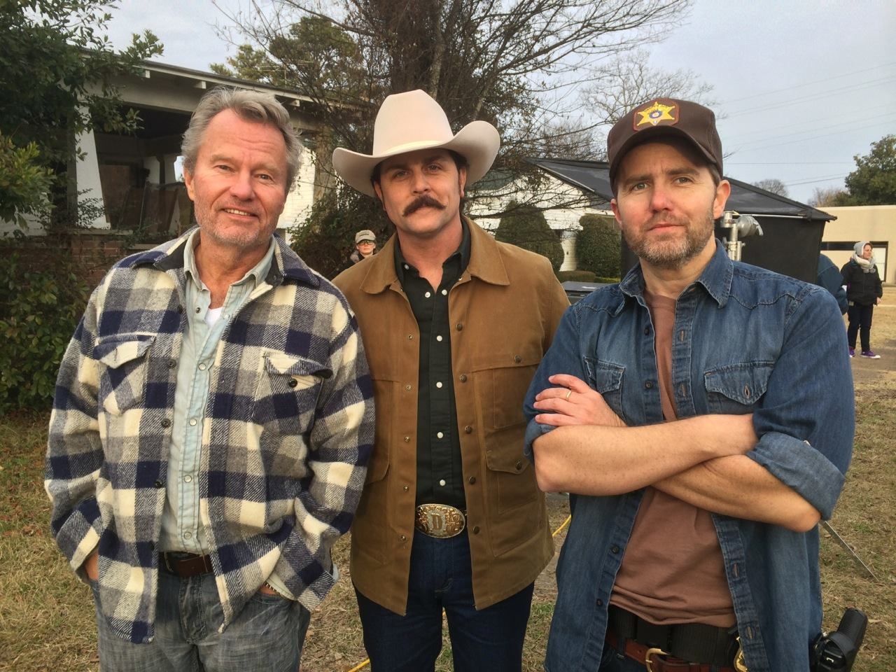 On the set of Texas Heart With Johnny Dowers, John Savage