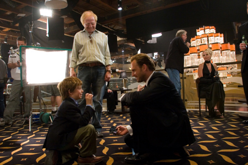 Wolfgang Petersen, Josh Lucas and Jimmy Bennett in Poseidon (2006)