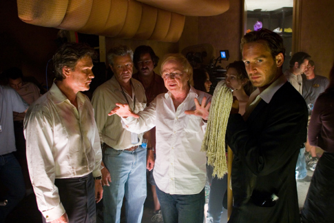 Wolfgang Petersen, Kurt Russell and Josh Lucas in Poseidon (2006)