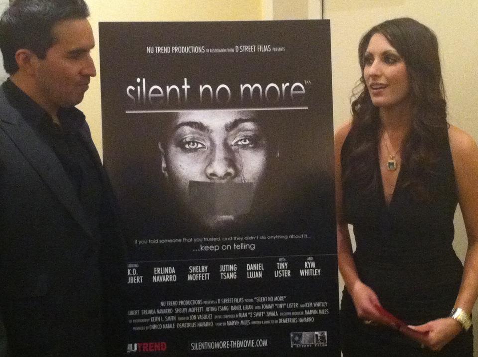 Daniel Luján doing an interview at the cast and crew screening of D Street Films production of Silent No More