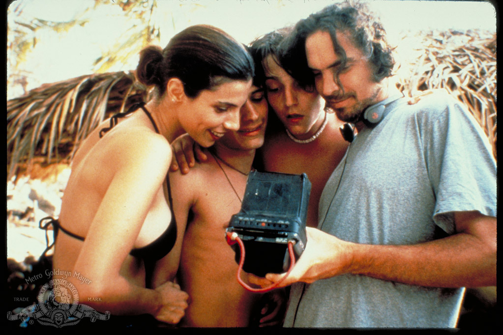 Alfonso Cuarón, Gael García Bernal, Diego Luna and Maribel Verdú in Y tu mamá también (2001)