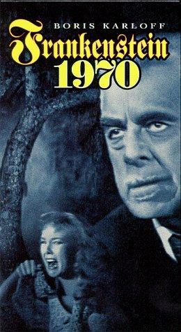 Boris Karloff and Jana Lund in Frankenstein 1970 (1958)