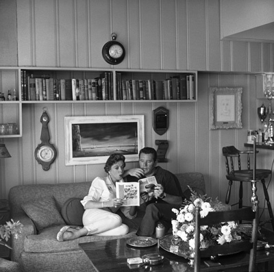 Ida Lupino and her husband Howard Duff in their Los Angeles home