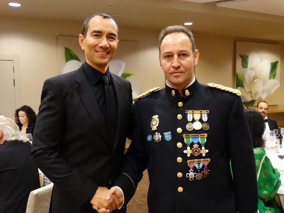 Here with good friend Police Chief Instructor Jose Luis Montes of Valencia, Spain. At the International Martial Arts Hall of Fame & Circle of Knights, 2014