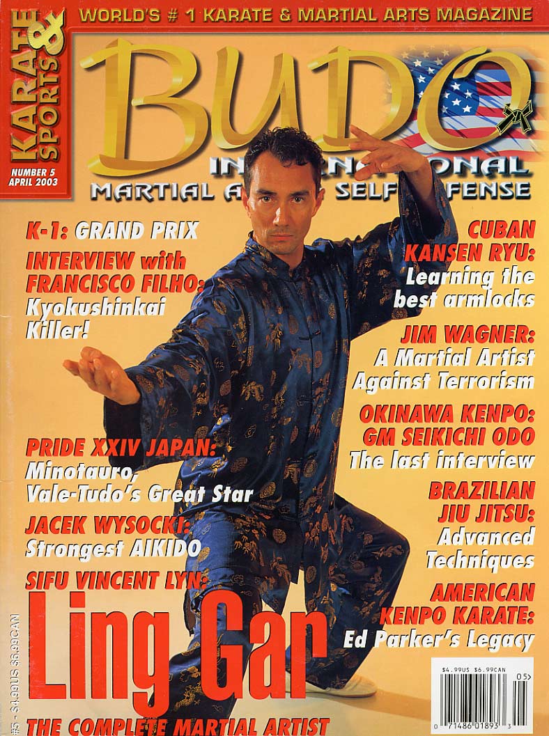 Gracing the cover of Budo International Magazine. April, 2003