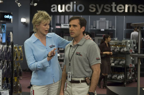 Still of Steve Carell and Jane Lynch in The 40 Year Old Virgin (2005)