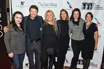 The production team poses for a photo at the Chicago International Film Festival.