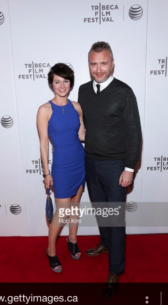 Polly Maberly and Gerard Johnson. Hyena premier (20 Apr 2015)