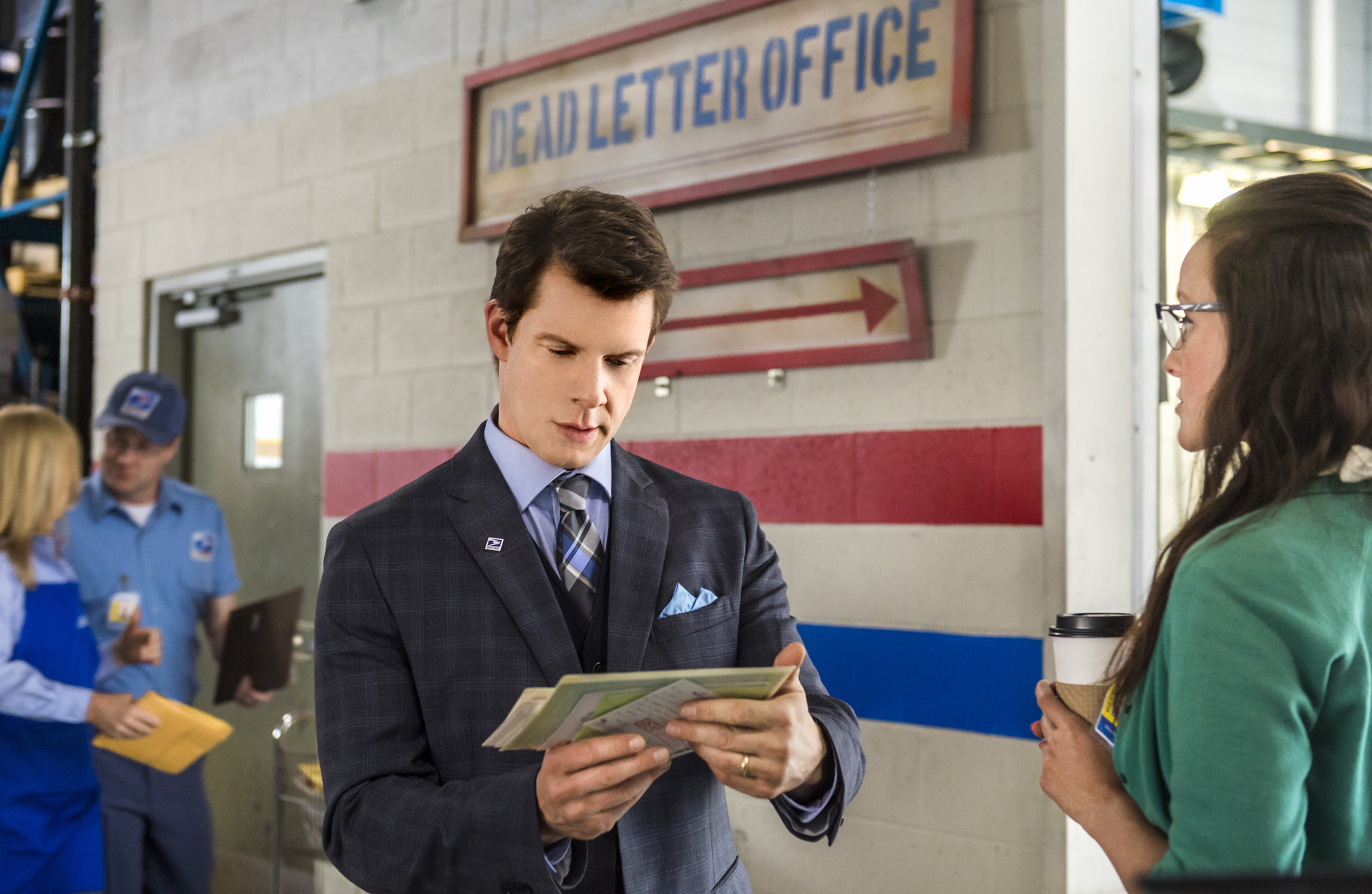 Still of Crystal Lowe and Eric Mabius in Signed, Sealed, Delivered (2014)