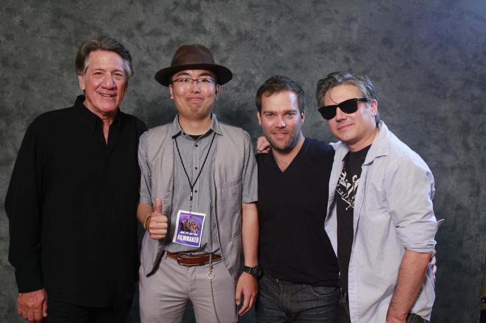 The Japanese filmmaker Ryota Nakanishi who is the Corman Award Winner and the casts from The Monster Squad (USA, 1987). From the left, Stephen Macht; Ryota Nakanishi; Andre Gower; Ryan Lambert.