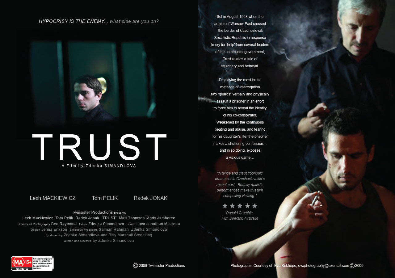 TRUST, a film by Zdenka Simandlova, other films DEFECT and MERCY twinscreenplays@gmail.com