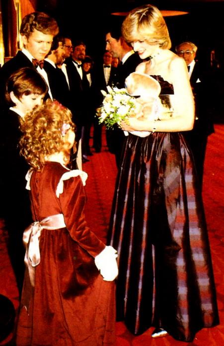 at the Royal Premiere in London, meeting Prince Charles and Princess Diana