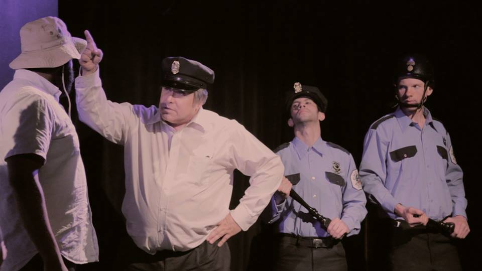 Onstage, 2014. Don't be hatin' the po-po.