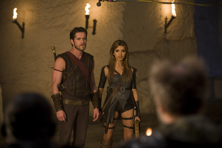 Still of Sean Maguire and India de Beaufort in Kröd Mändoon and the Flaming Sword of Fire (2009)