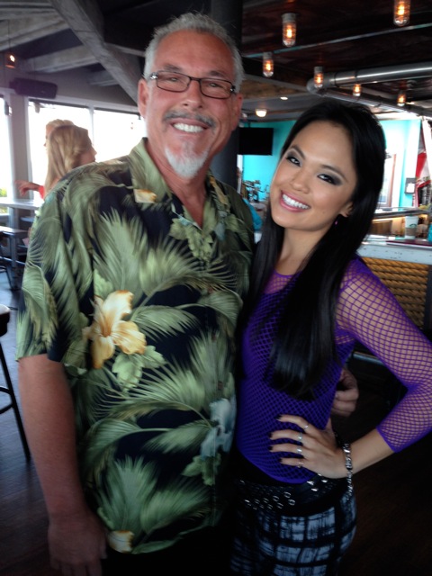 Mark Maine and Nikki SooHoo at the Wonderland bar in Ocean Beach while on the set of Fearless, our third movie together.