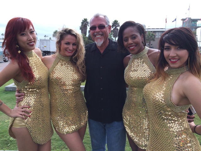 Mark Maine and four of the RESPECT Song Flash-Mob dancers, while on the set of Fearless.