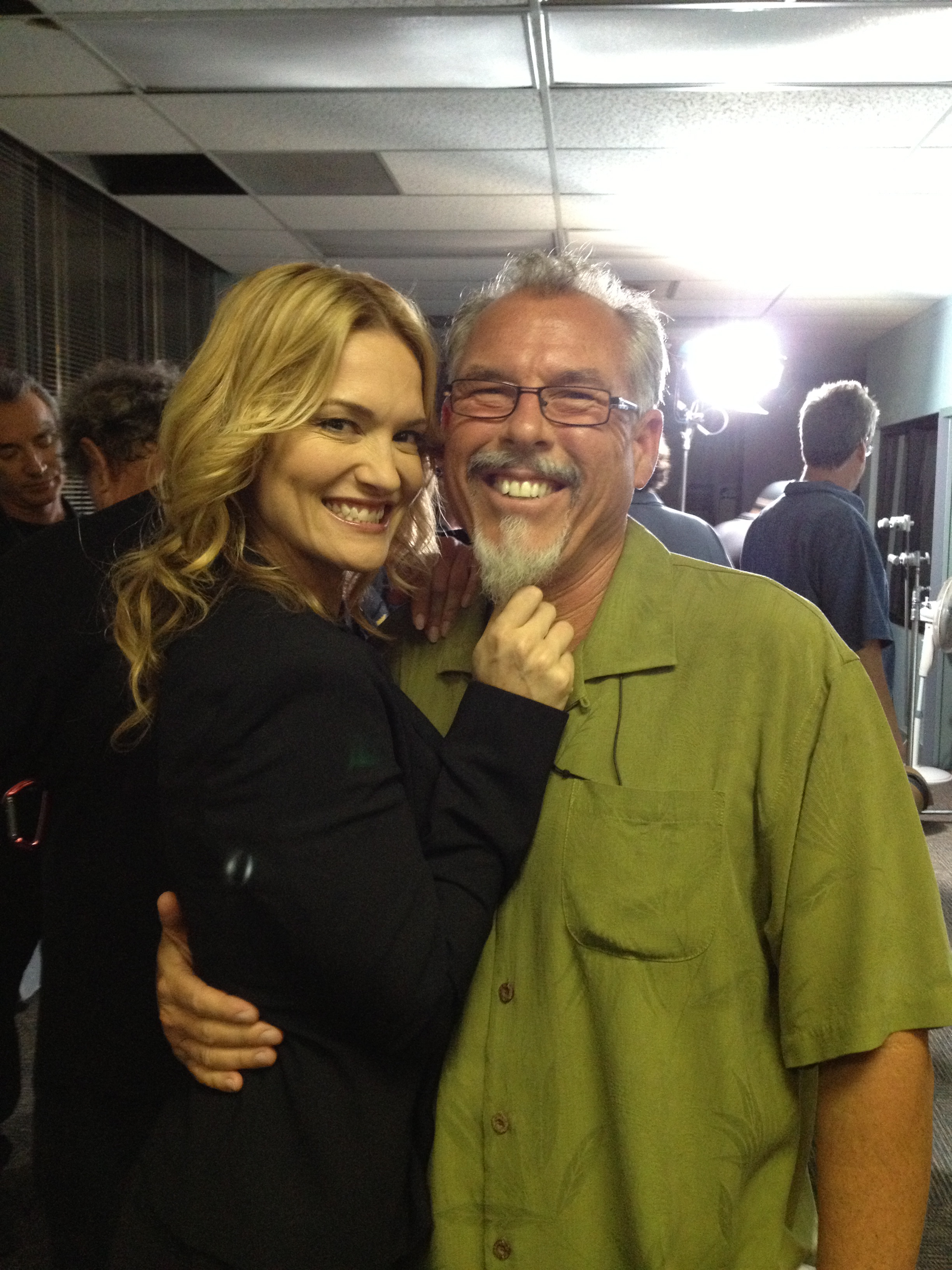 Victoria Pratt & Mark Maine on the set of La Migra.