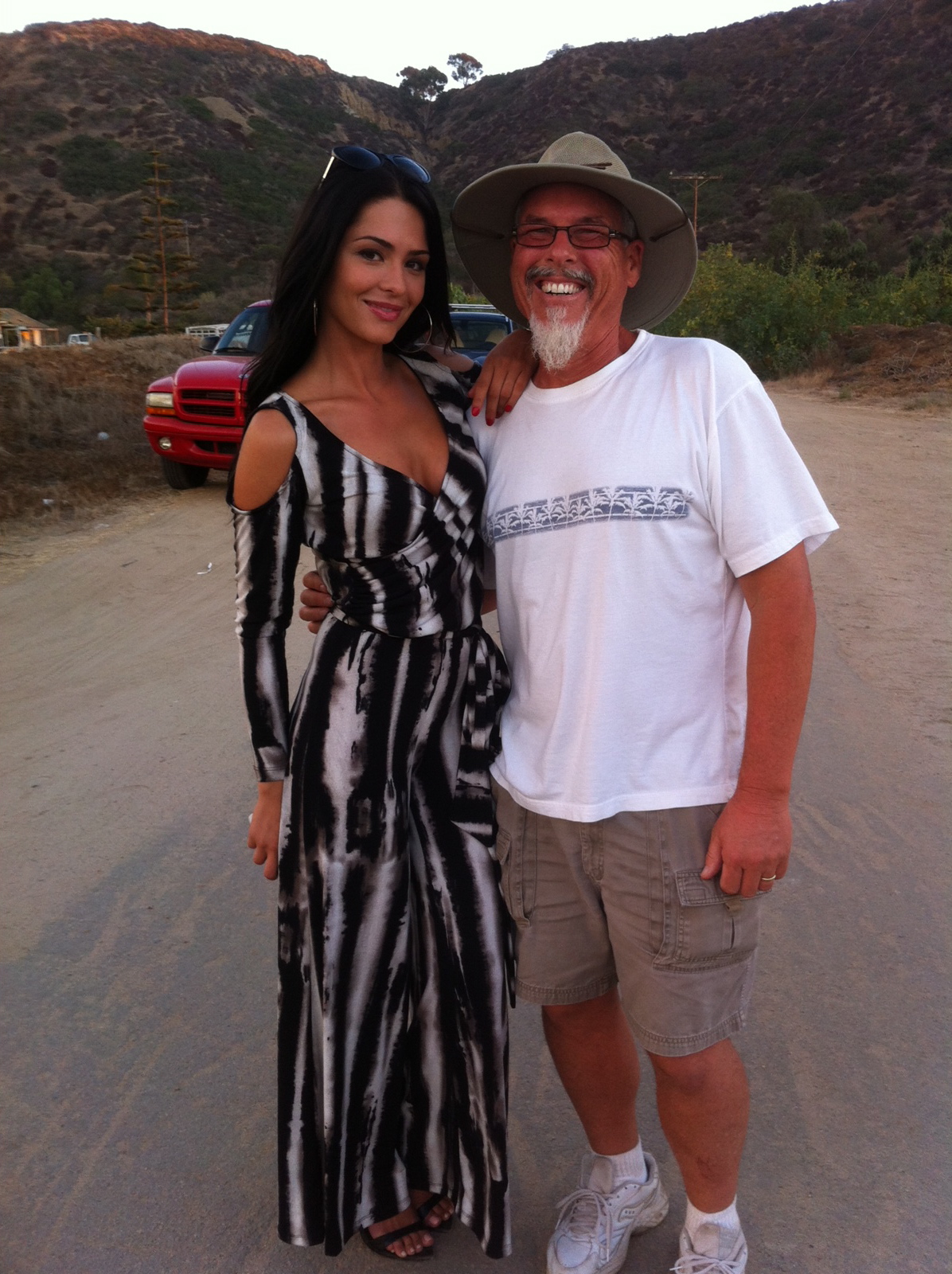 Antoinette Kalaj (Natalie) & Mark Maine (Director) on the set of Music High