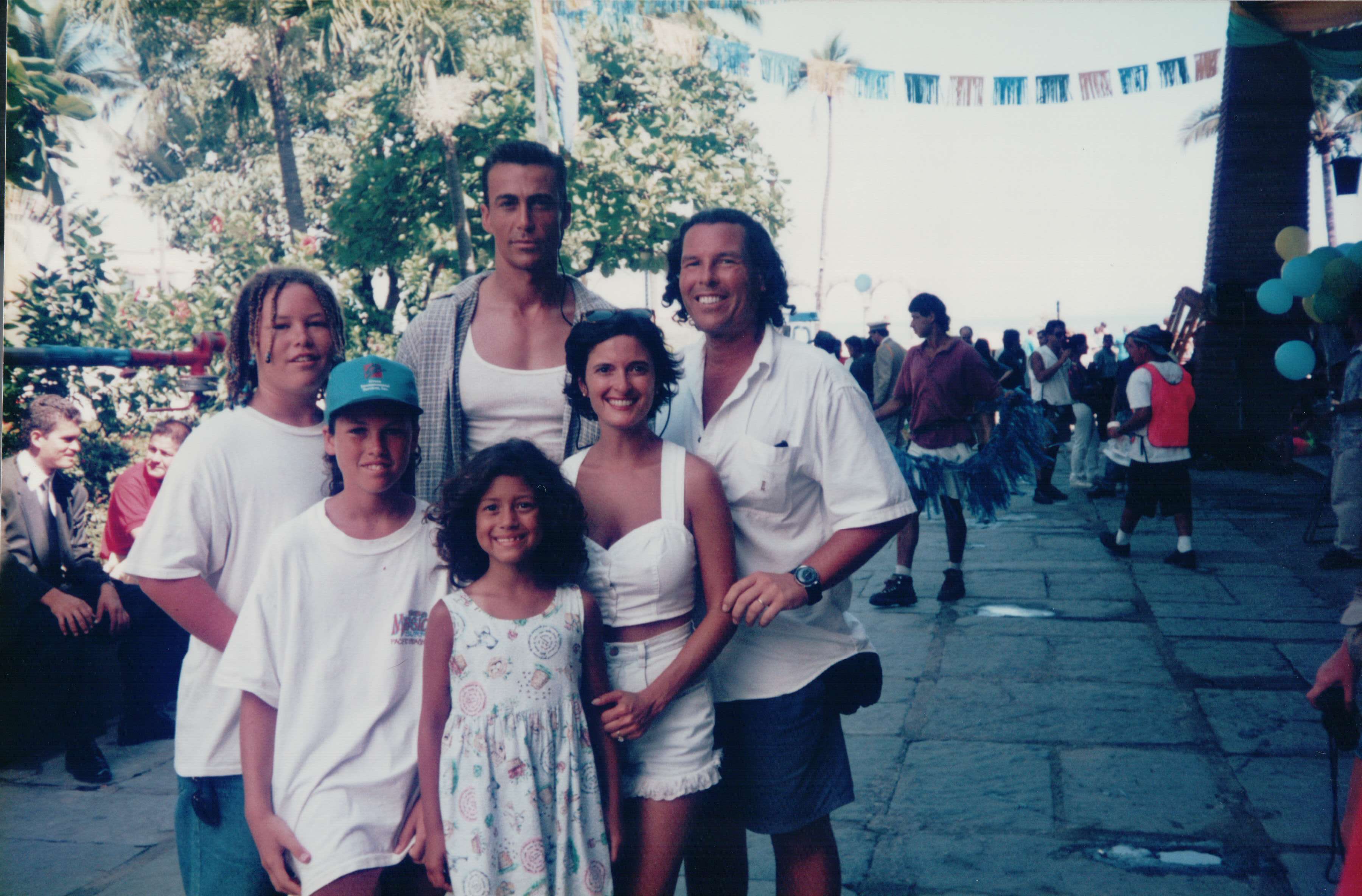 Actor Daniel Bernhardt, Mark & Vida Maine and family on the set of Perfect Target while in Puerto Vallarta Mexico.