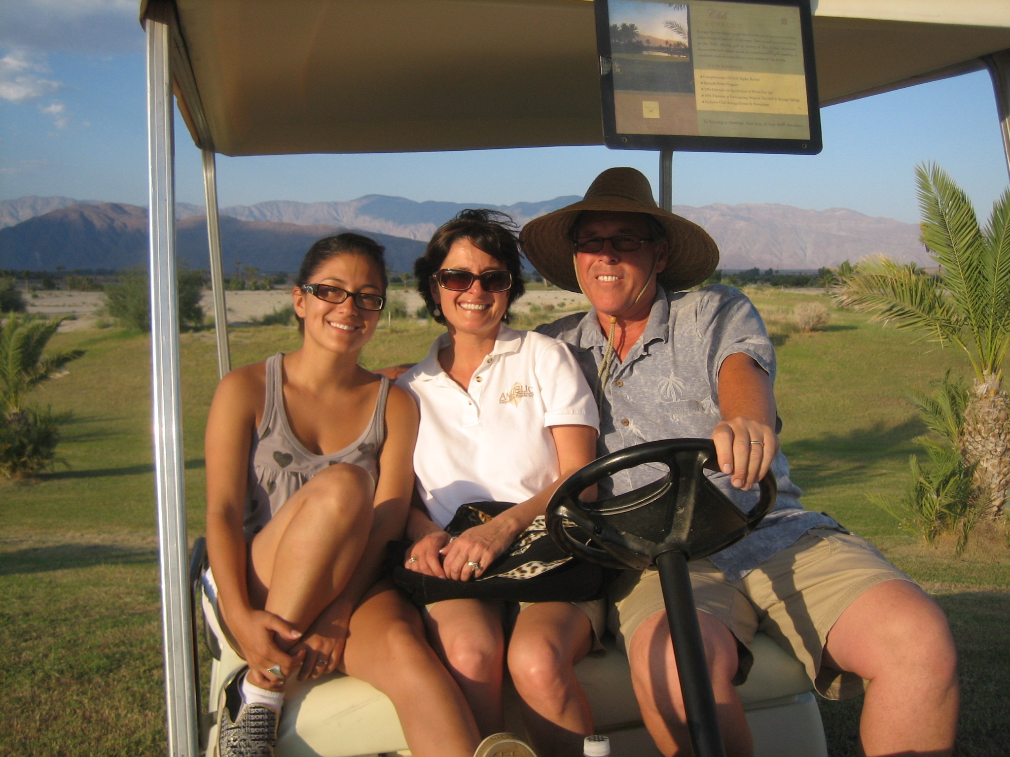 Mark Maine & Vida Maine and Brise Maine on the set of Hole in One: American Pie Plays Golf