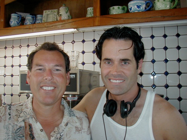 Mark Maine & Scott Benefiel on the set of The Month of August at the Miracles Cafe in Carlsbad CA