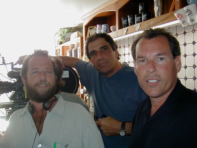 Rex Piano, Daniel Yarussi & Mark Maine on the set of The Month of August