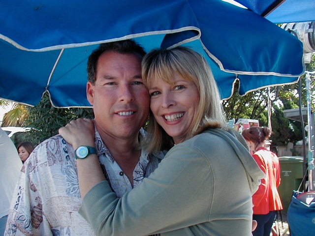 Mark Maine & Candy Clark on the set of The Month of August at the Miracles Cafe in Carlsbad CA