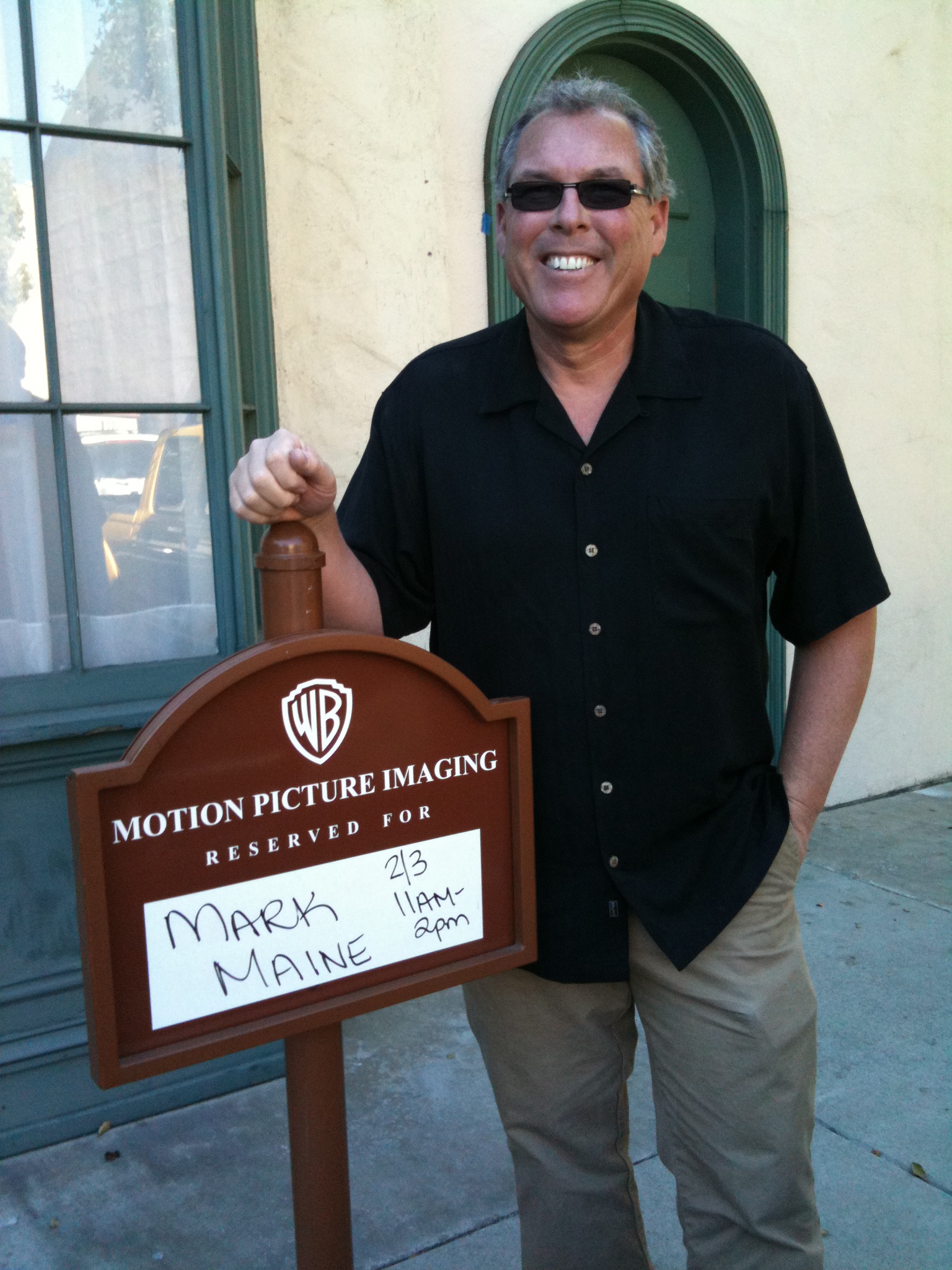 Mark Maine, reserved parking on the Warner Brothers Movie Studio Lot during post production of Beach Bar.