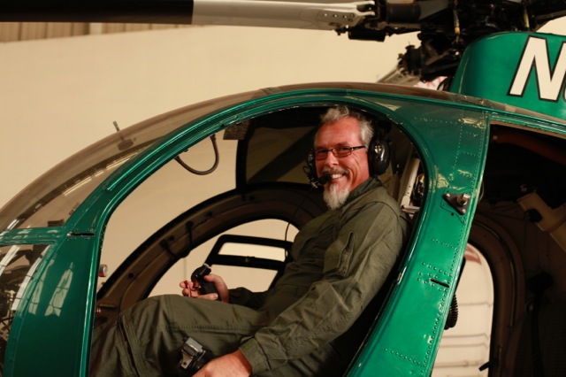 Mark, border patrol helicopter pilot and director/writer/producer ... on the set of La Migra...