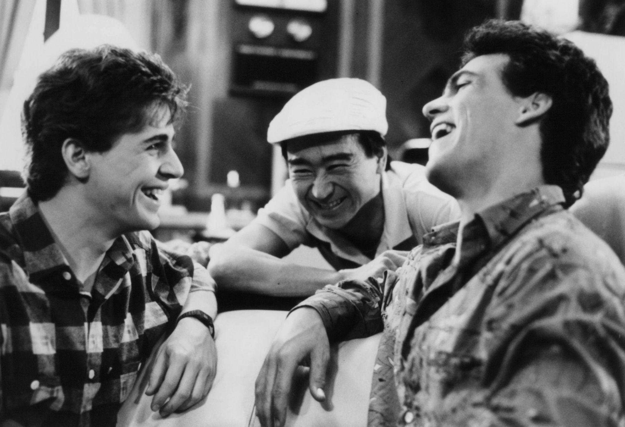 Still of Chris Makepeace, Robert Rusler and Gedde Watanabe in Vamp (1986)