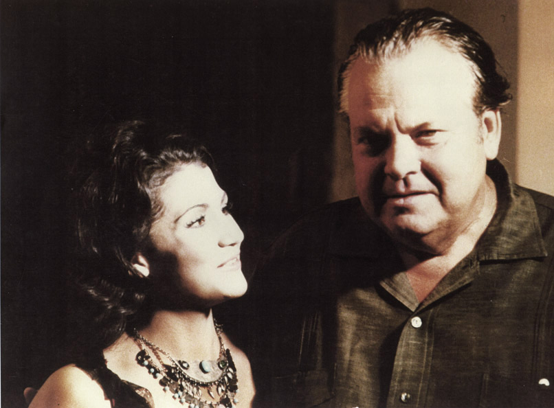 Irina Maleeva with Orson Welles on the set of 