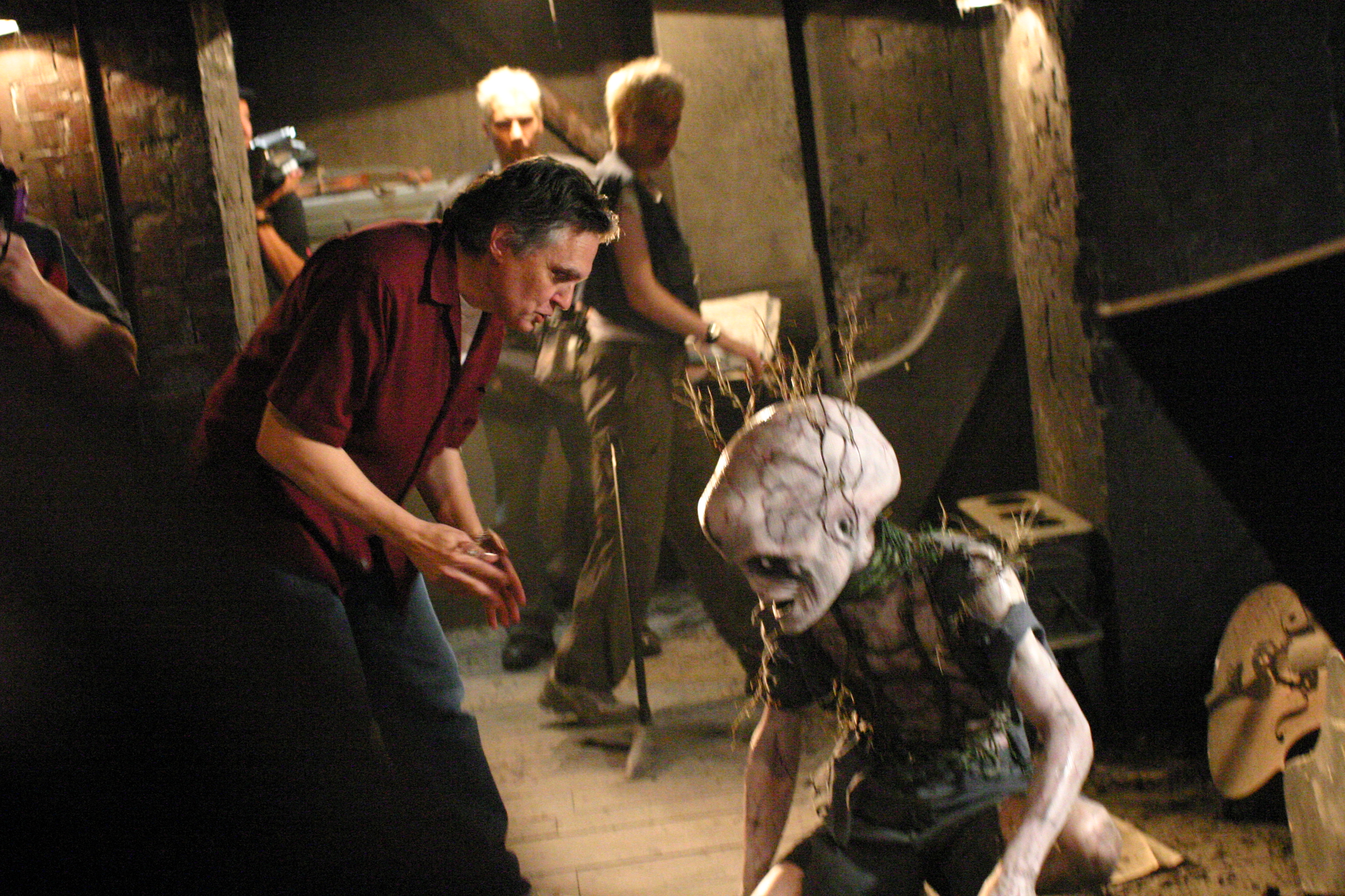 William Malone discusses the finer points of being a creature with Johnny (Walter Phelan) Masters of Horror
