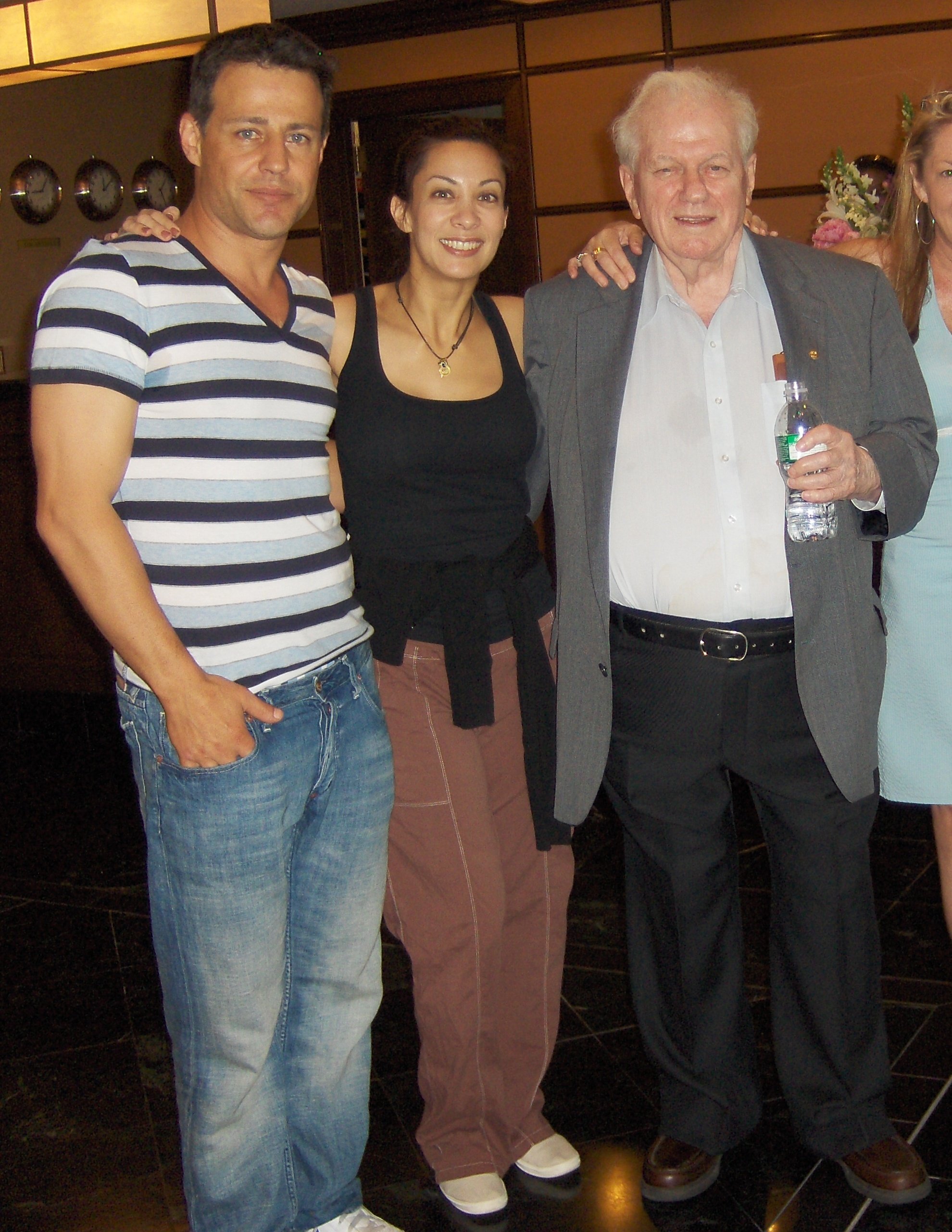 Actor - Directors, Louis Mandylor, D Lee Inosanto and actor, Charles Durning at the Hoboken International Film Festival. (New Jersey Premiere of THE SENSEI)
