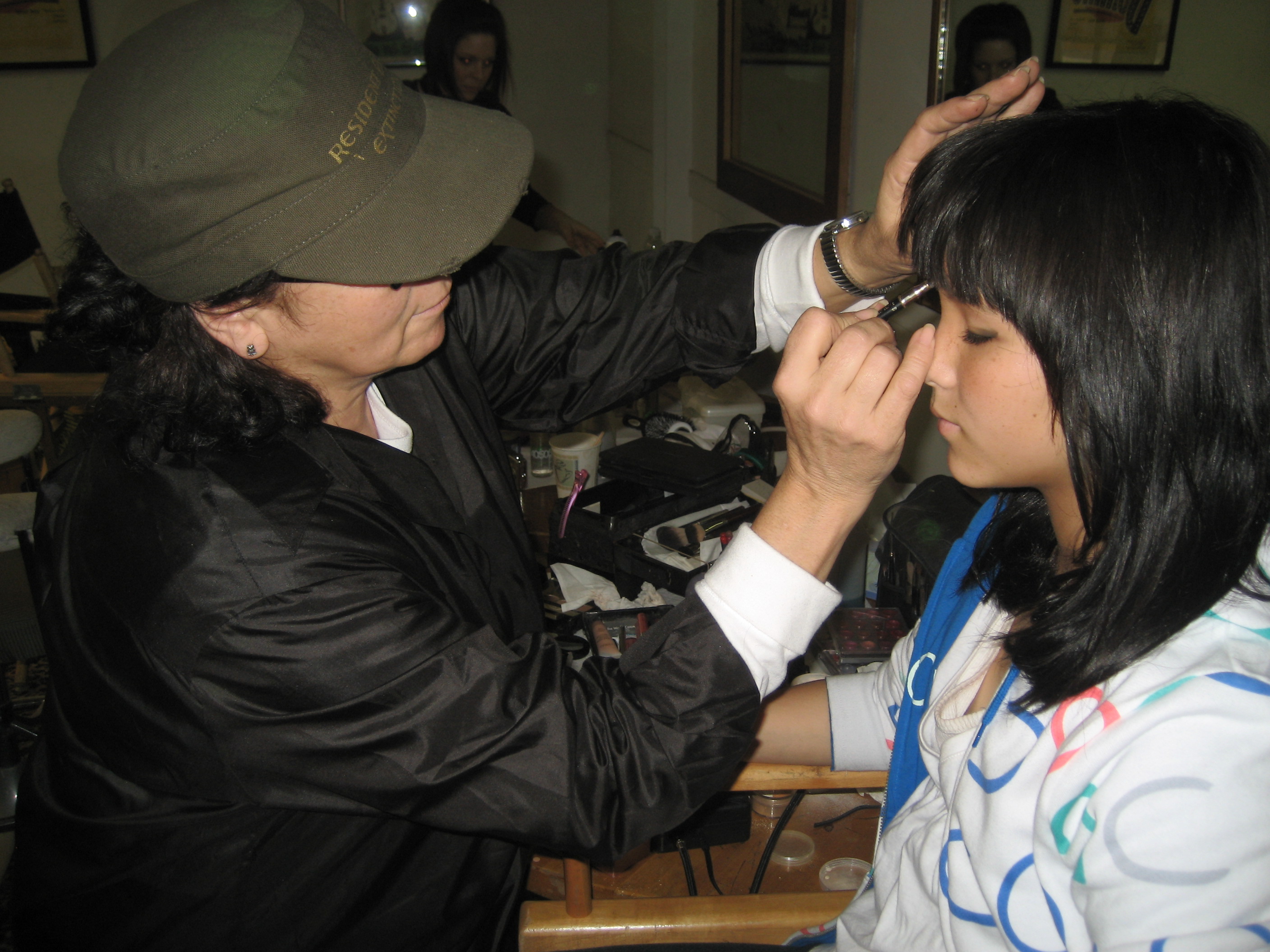 Amy Stoner Project Annie applying Makeup for Alyson Stoner Video