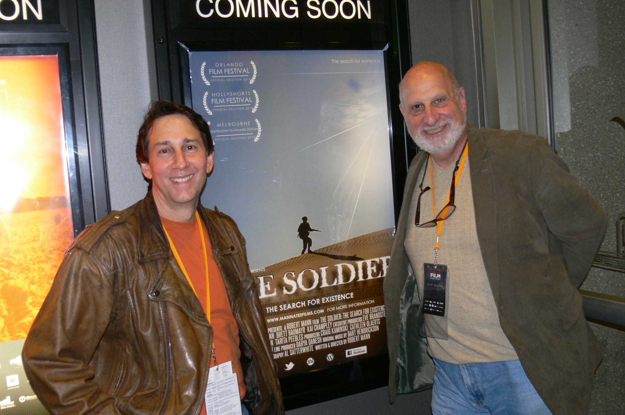 Robert Mann and Producer Les Goldman at the 2013 Orlando Film Festival for their film, The Soldier: The Search for Existence.