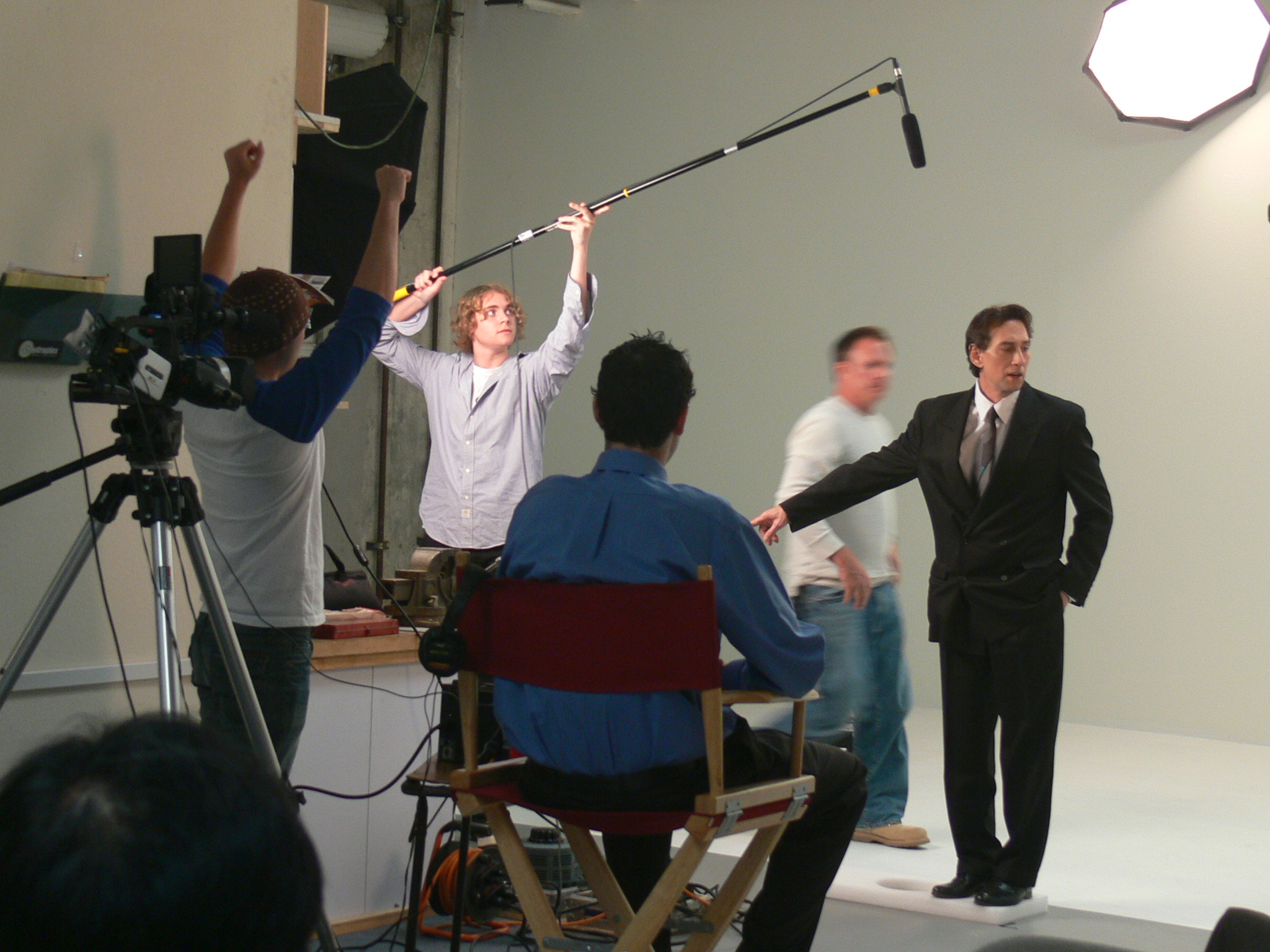 Robert Mann on set of 2011 commercial.