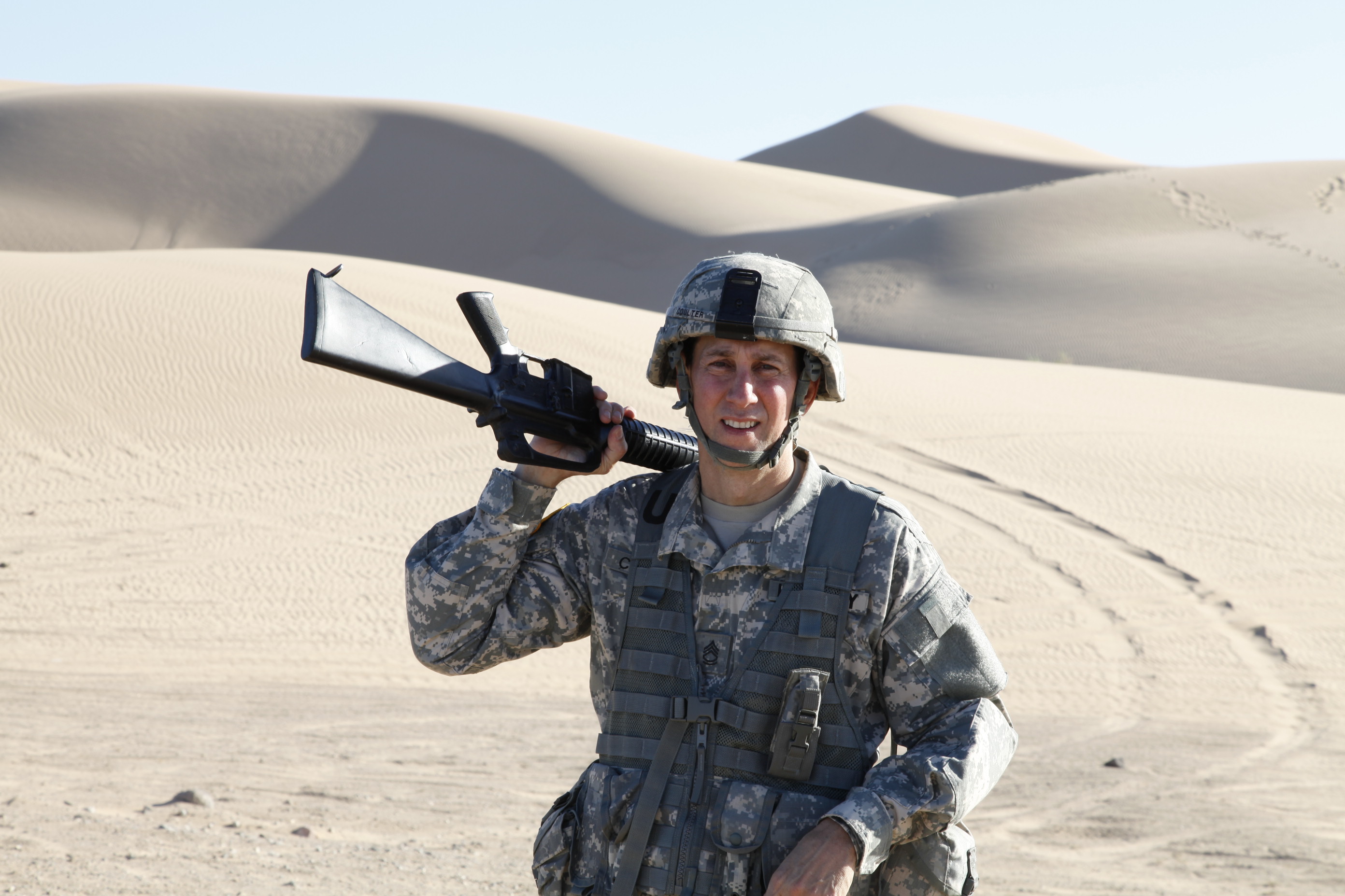 Robert Mann on set of 2013 film, The Soldier.