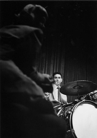 Shelly Manne and June Christy (foreground) in Balboa, 1950. Modern silver gelatin, 12x9.5, signed. $750 © 1978 Bob Willoughby / MPTV