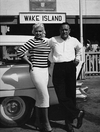 Bob Hope with Jayne Mansfield on during a U.S.O. Tour Wake Island