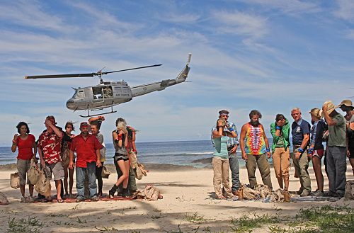 Still of Colby Donaldson, Jerri Manthey, Rob Mariano, Rupert Boneham, Tom Westman, Amanda Kimmel, Candice Woodcock, Parvati Shallow, Courtney Yates, Randy Bailey, Tyson Apostol and Russell Hantz in Survivor (2000)