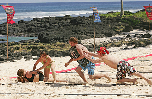 Still of Jerri Manthey, Amanda Kimmel and Randy Bailey in Survivor (2000)