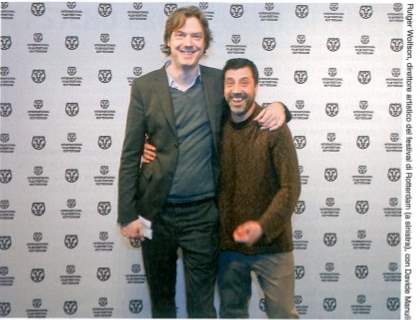 Rotterdam director Rutger Wolfson with Davide Manuli, in Rottedam 2012, for the world premiere of THE LEGEND OF KASPAR HAUSER starring Vincent Gallo.