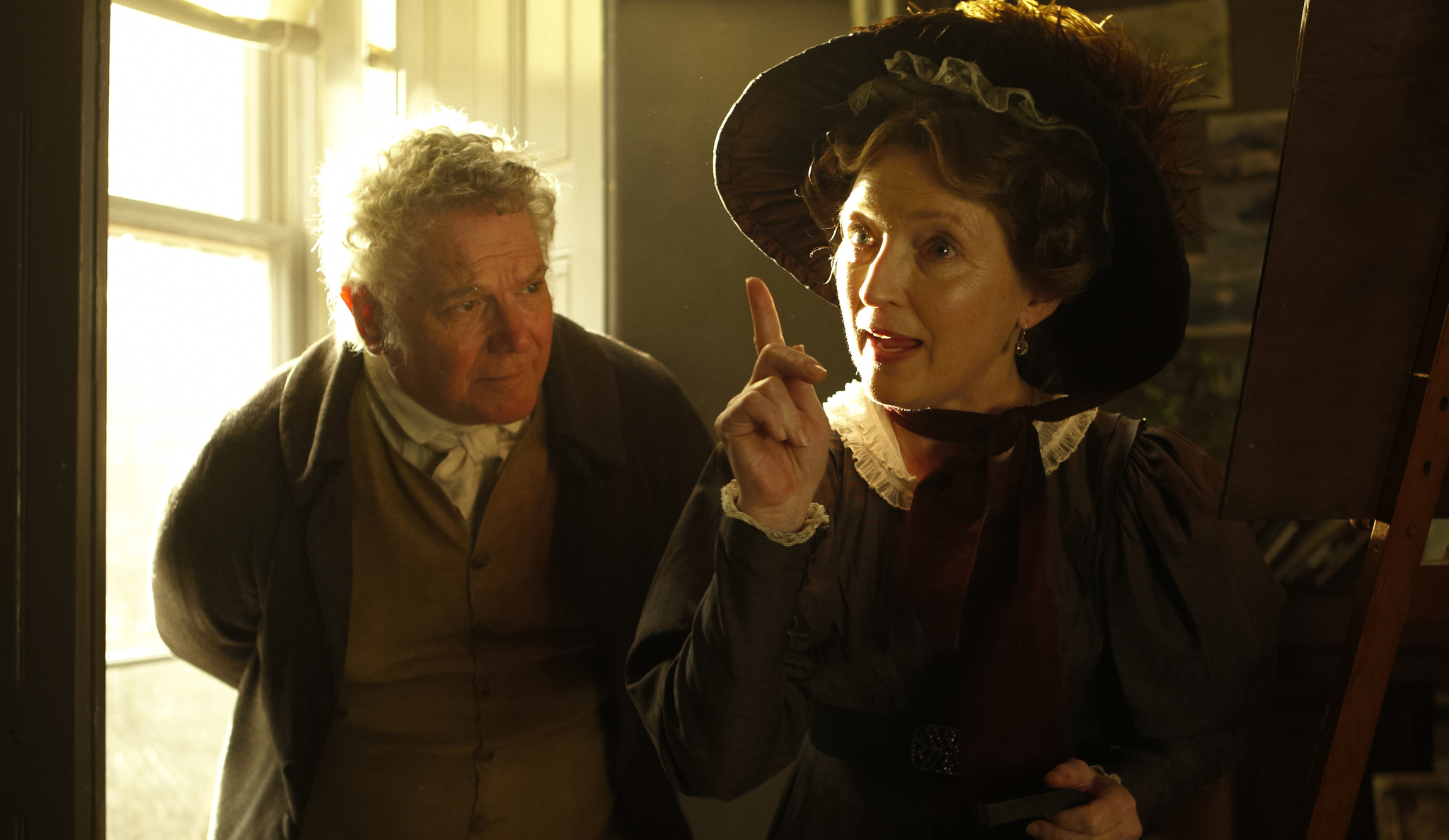 Still of Paul Jesson and Lesley Manville in Mr. Turner (2014)