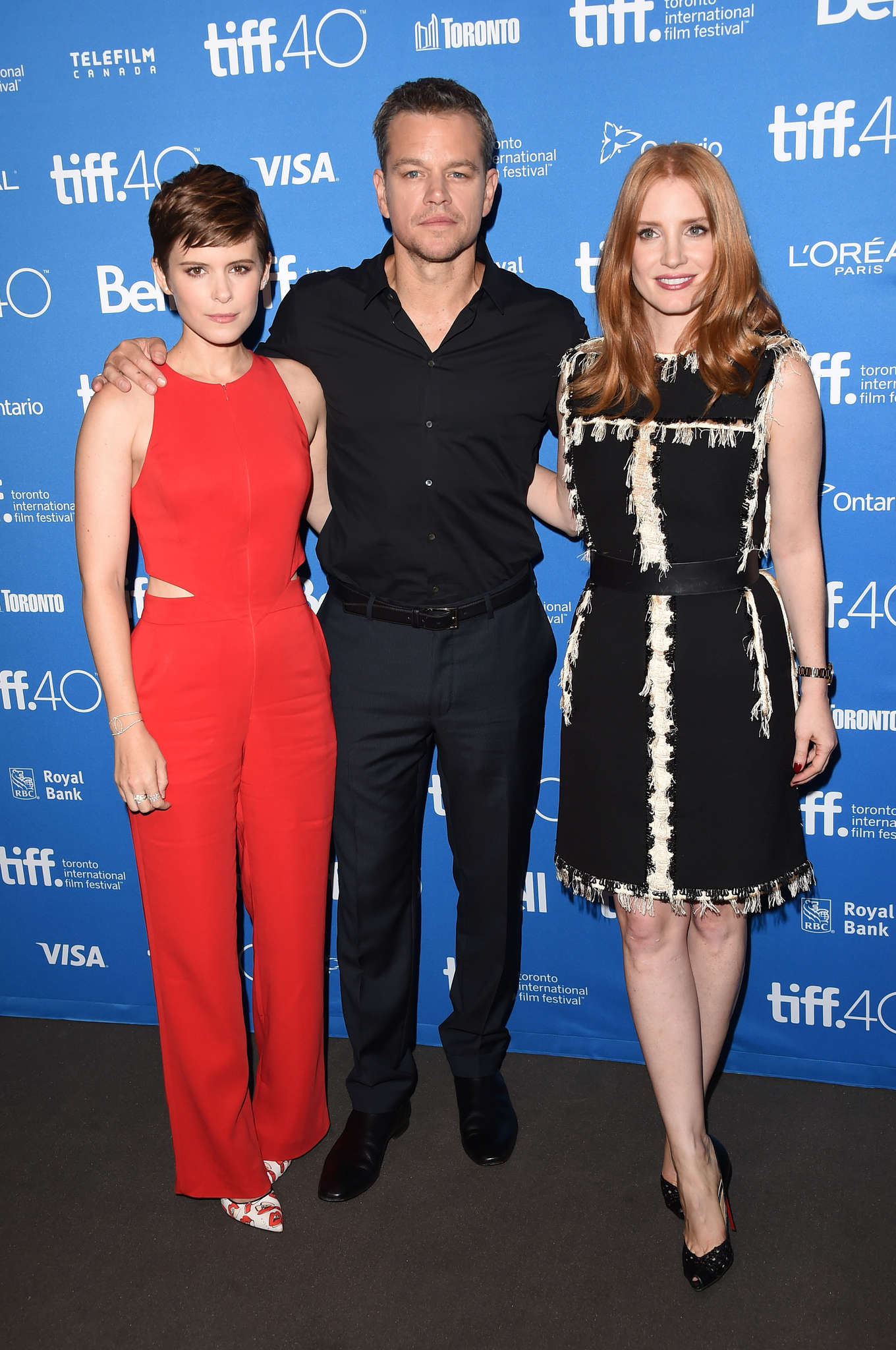 Matt Damon, Kate Mara and Jessica Chastain at event of Marsietis (2015)