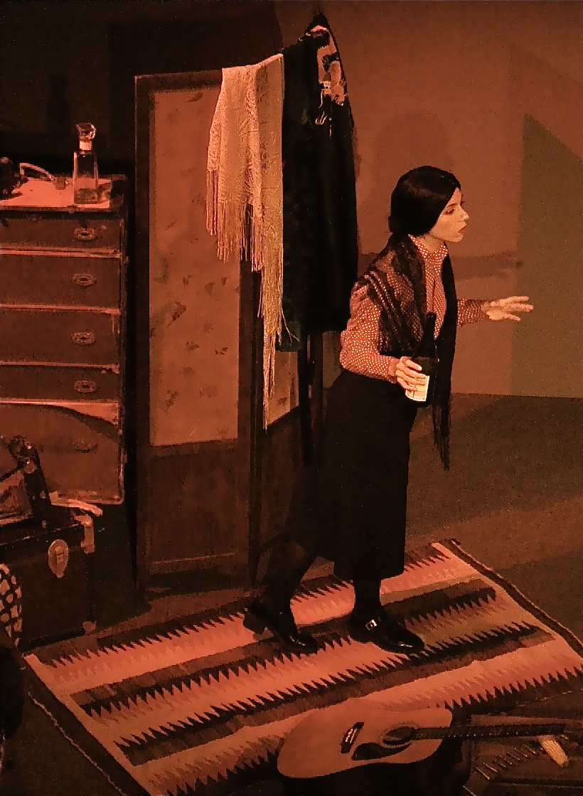 Lucia Marano as Tina Modotti in TINA MODOTTI: COMRADE IN ARMS (One Woman Show), written by Lucia Marano and directed by Andrea Centazzo at Istituto Italiano di Cultura, Los Angeles.