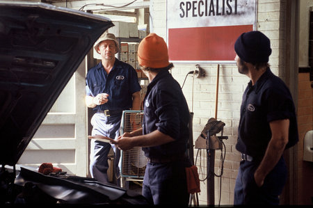 Doc (Xander Berkeley), Matt (Gabriel Marantz) and The Hippie (Travis Howard) on the set of 