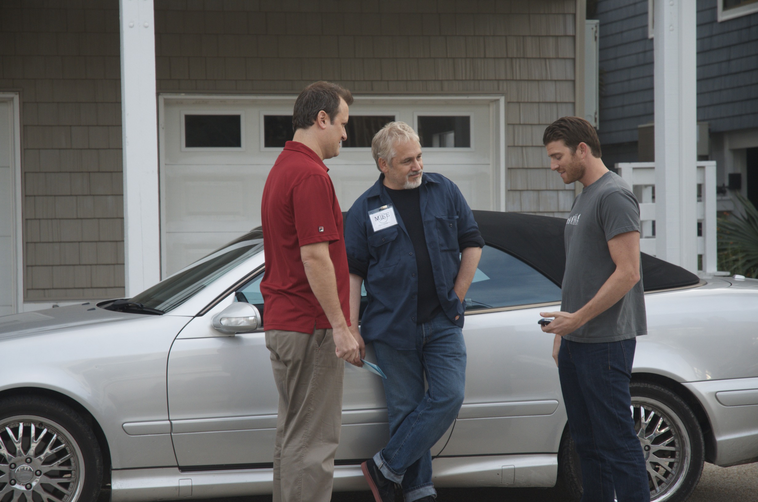 Benjamin King, Michael Maren, Bryan Greenberg on the set of A Short History of Decay