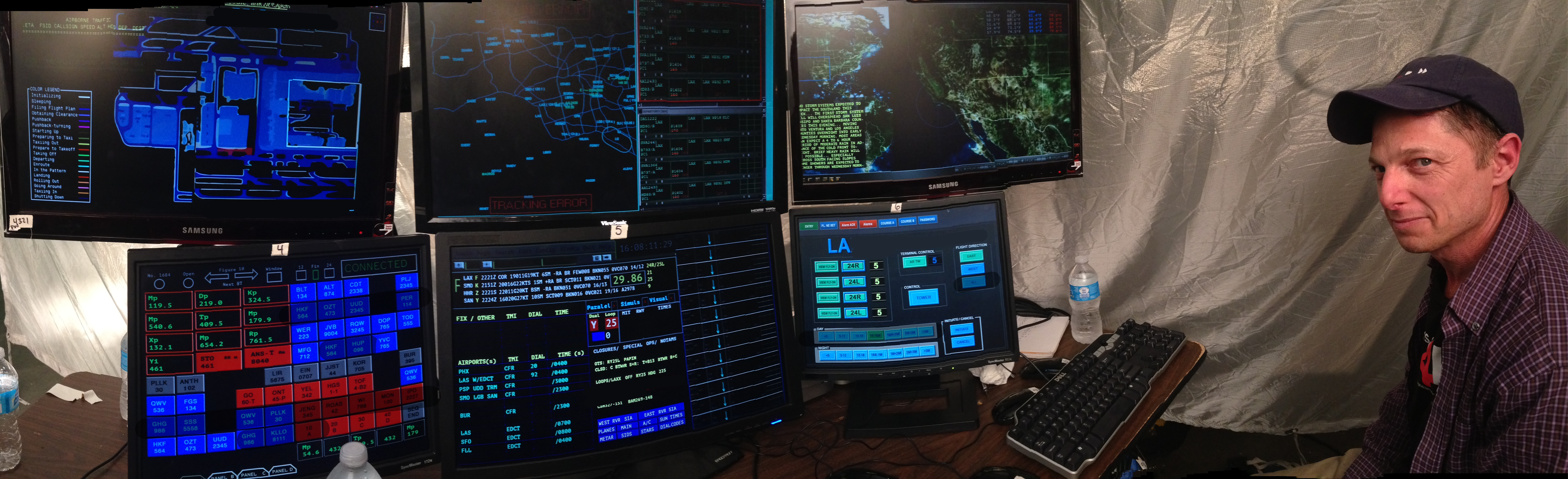 SCORPION: CBS TV Pilot: Authentic looking Air traffic control software was created for the LAX control Tower scenes.