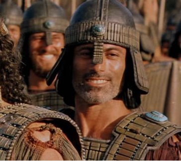 Adoni smiling in TROY...rare sight in film and tv :-)