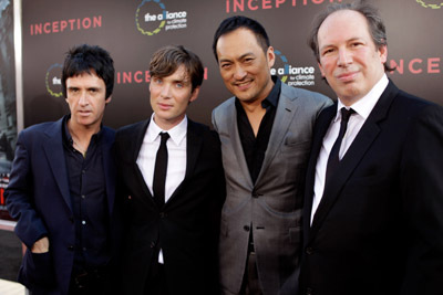 Hans Zimmer, Johnny Marr, Cillian Murphy and Ken Watanabe at event of Pradzia (2010)